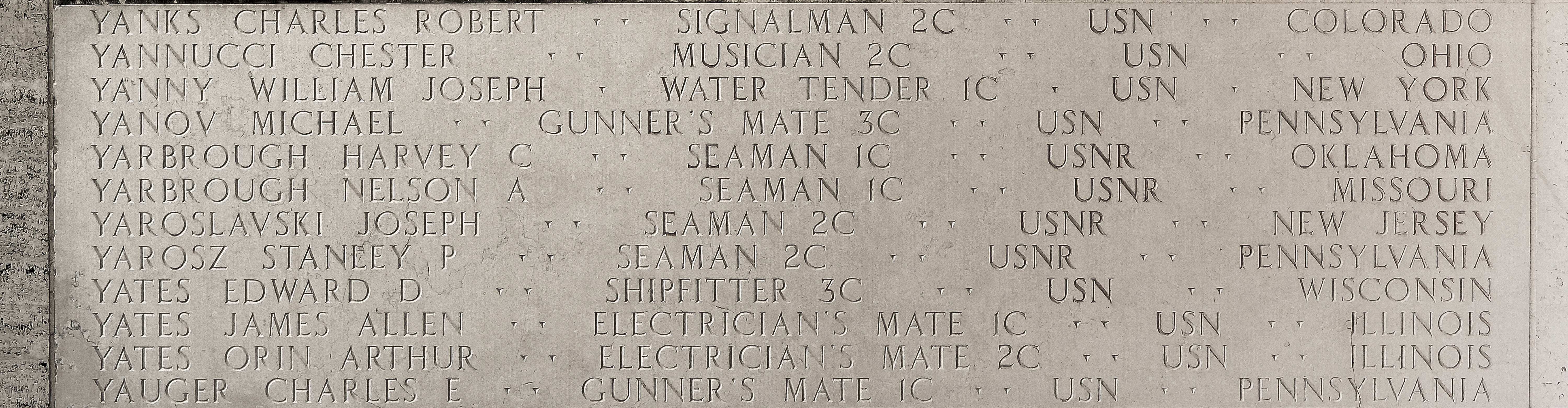 Charles Robert Yanks, Signalman Second Class